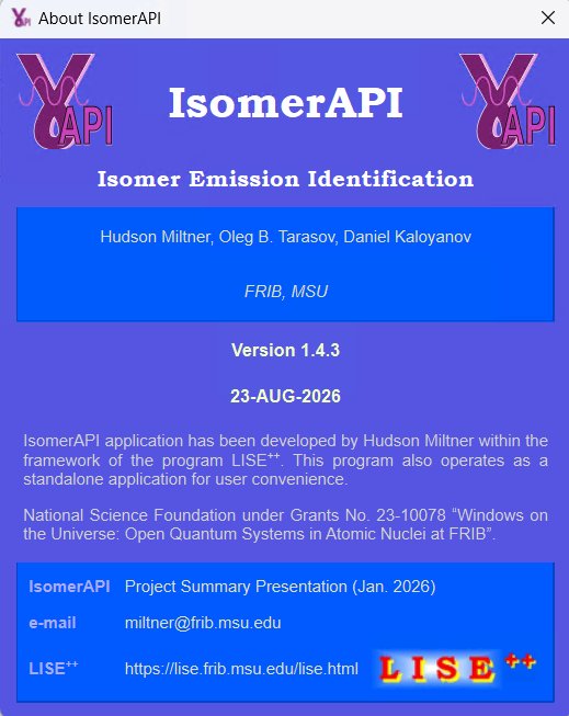 IsomerAPI about dialog