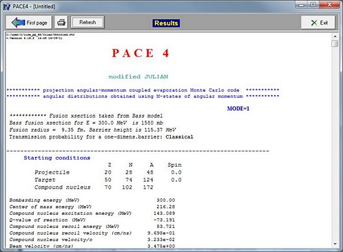 Results page